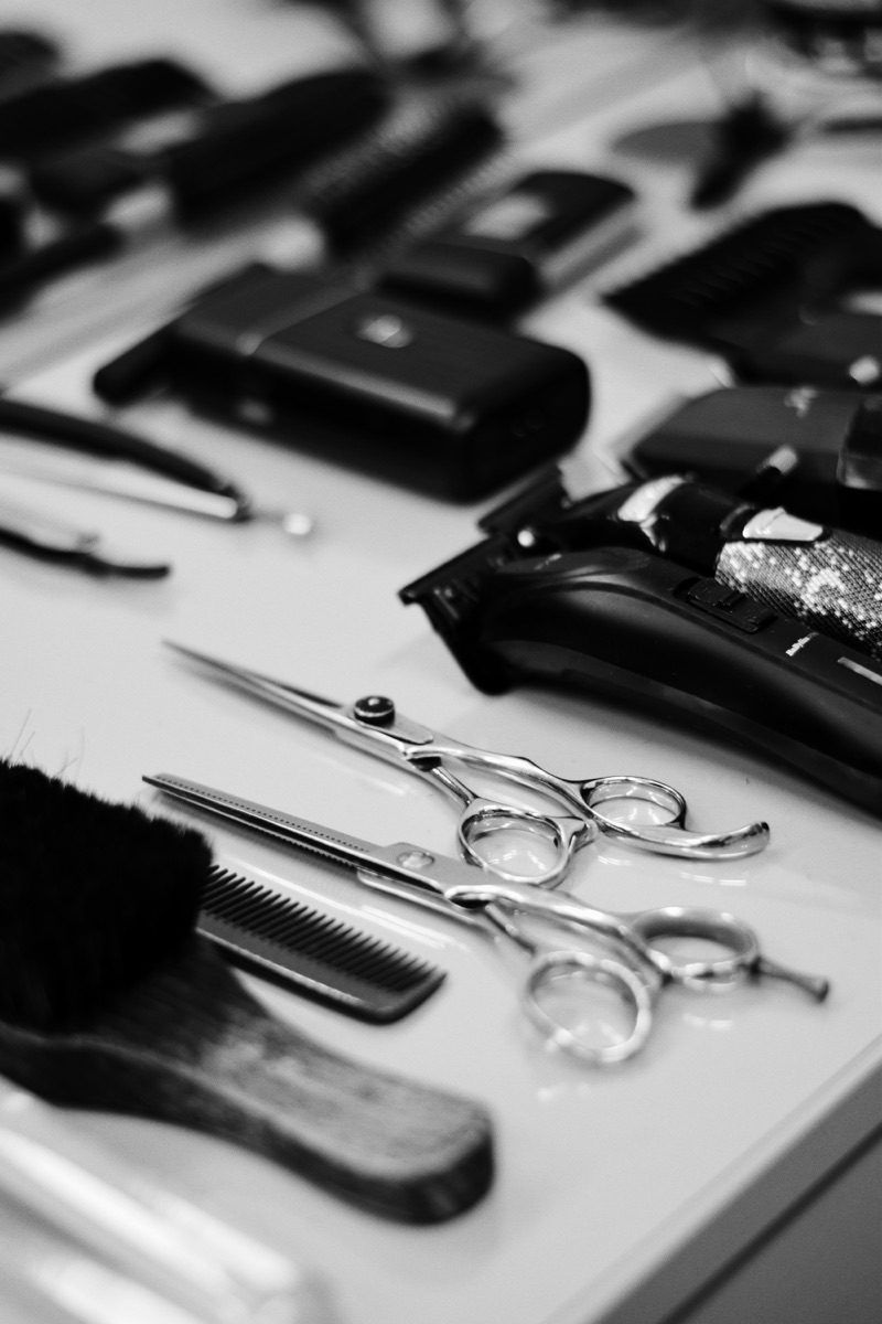 Men's haircut at Flash Barbershop Prague — beard grooming